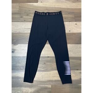 Savage X Fenty Black Cotton Stretch Leggings Size L Athleisure